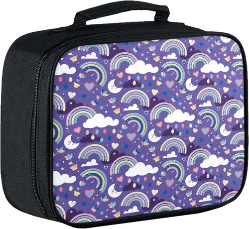 Miniatura 13 de Lonchera para niños, con aislamiento de béisbol, para niños, adolescentes, niños y niñas, con bolsillo con cremallera, bolsa de almuerzo portátil