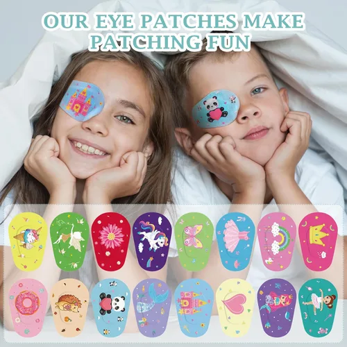 Miniatura 3 de Timgle 48 parches adhesivos para ojos para niños y niñas, 16 estilos, parches para ojos de niños pequeños, a granel, sin látex, bloqueo de luz