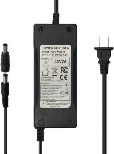 Adaptador de fuente de alimentación de cargador de 42V 2A para batería de iones de litio de 36V 8Ah-15Ah con DC 0.217 x 0.098 in/0.217 x 0.083 in