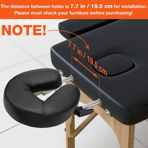 Miniatura 3 de Udefineit Mesa de masaje ajustable, cuna y almohada, mesa de masaje de spa, cama o silla, plataforma para reposacabezas con almohada facial, kit