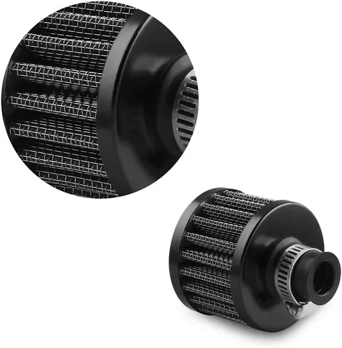 Miniatura 4 de Filtro de aire de 0.472 in Filtro de entrada de aire frío Filtro de entrada de aire Turbo Vent Filtro limpiador negro universal para coche