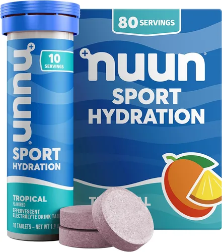 Miniatura 7 de Nuun Sport Tabletas de Electrolitos con Magnesio, Calcio, Potasio, Cloruro y Sodio, Sin Gluten y Veganas, Limonada de Fresa, Paquete de 8