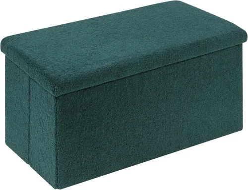 Miniatura 11 de PINPLUS Otomanas otomanas de almacenamiento con forma cuadrada con reposapiés de almacenamiento para sala de estar, asiento otomano Boucle para Negro