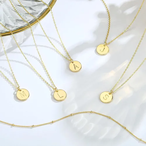 Miniatura 6 de M MOOHAM Collares de oro para mujer a la moda, collar con colgante personalizado, cadena de satélite delicada Collar chapado en oro de 16 quilates