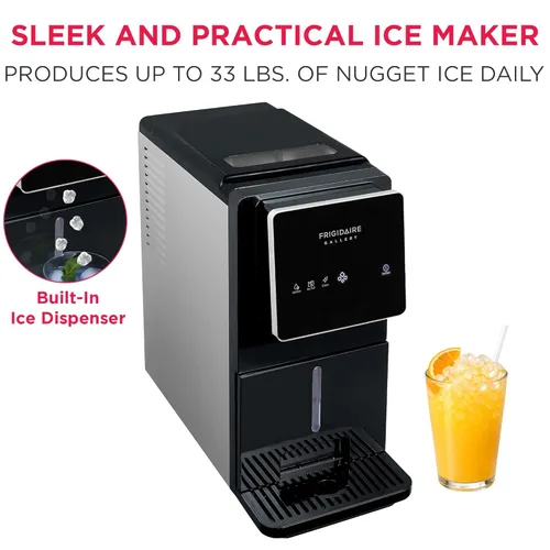 Miniatura 2 de FRIGIDAIRE Máquina de hielo de pepitas con pantalla táctil, máquina de hielo para encimera, máquina de hielo sónico con capacidad de 33 libras