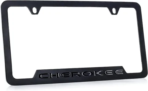 Miniatura 2 de JEEP Marco de matrícula Cherokee – metal oscurecido grabado