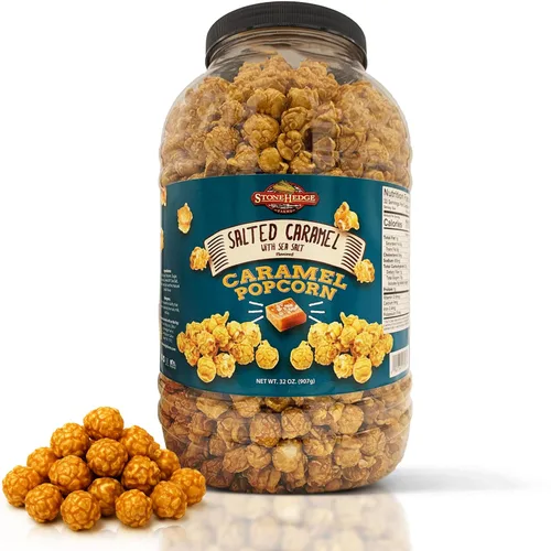 Miniatura 8 de StoneHedge Farms Palomitas de maíz gourmet de caramelo - Deliciosamente antiguas de 32 onzas. ¡Bañera alta! - Fabricado en los Estados Unidos