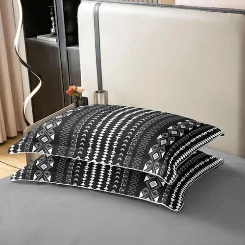 Miniatura 5 de Erosebridal Bohemian 100% Natural Cotton Duvet Cover Twin Country Southwestern Bedding Set Boho Aztec Arrows Diamond Comforter Cover Black Gray
