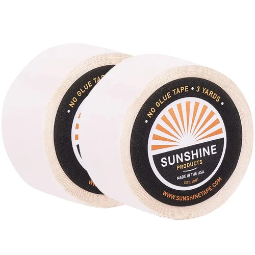 Miniatura 18 de Sunshine Tape Rollo de cinta adhesiva para peluca sin pegamento 1 pulgada x 3 yardas Doble cara, grado médico Cinta de tupé y peluca