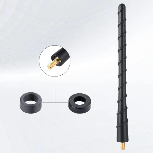 Miniatura 2 de Antena corta de radio de coche de 7.6 pulgadas, antena de goma flexible en espiral de 7.7 in, repuesto para radio de automóvil FM/AM, compatible