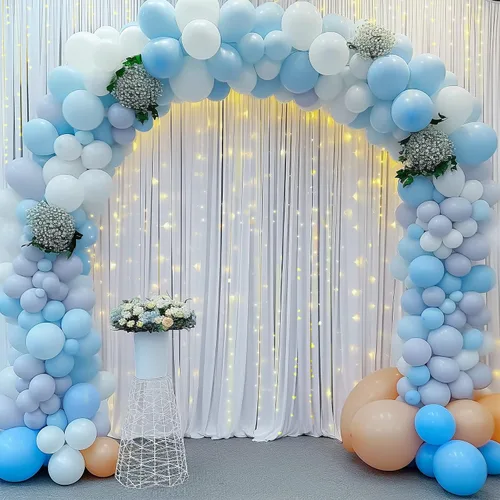 Miniatura 2 de Paneles de cortinas de fondo negras de 10 pies x 10 pies para fiestas, fiestas de cumpleaños, sin arrugas, cortinas de telón de fondo de tela