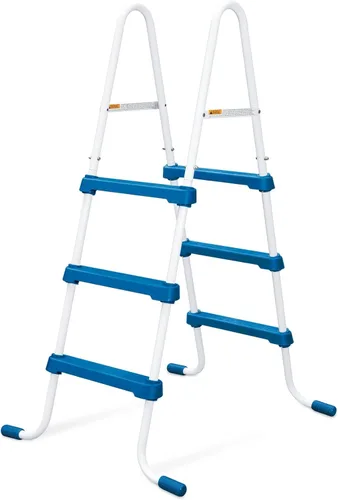 Miniatura 10 de Funsicle SureStep - Escalera de piscina de acero ligero de 3 escalones para exteriores con pies antideslizantes para uso en exteriores, color negro
