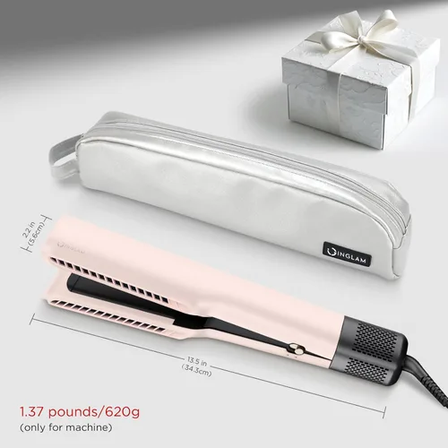 Miniatura 7 de IG INGLAM Alisador de aire, estilo desde cabello húmedo, secador de pelo rectificador de 2.2" (5.6 cm), iones negativos de 200M, alisado de aire