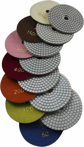 Miniatura 10 de Diamond - Almohadillas de pulido húmedas de 5 pulgadas para granito, mármol, travertino, terrazo, piedra de ingeniería (paquete de 7)
