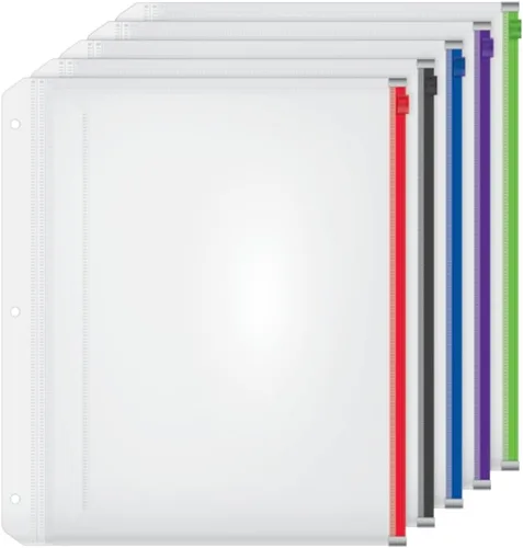 Miniatura 7 de Cardinal – Carpeta de bolsillo con cierre, expansible, 1/2 pulgadas, varios colores, 5 por paquete, Variados