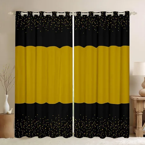 Miniatura 25 de jejeloiu Cortinas rojas y negras para dormitorio (2 paneles, 38 x 45 pulgadas) con líneas geométricas de rayas 30% a 50% cortinas opacas para niños