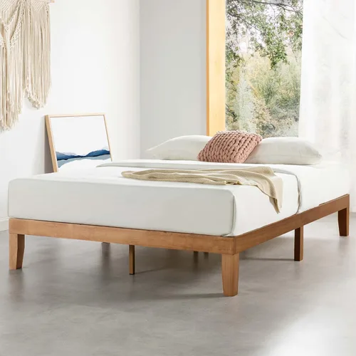 Miniatura 22 de Mellow Naturalista Classic - Cama de plataforma de madera maciza de 12 pulgadas con listones de madera, tamaño individual XL, pino natural Natural