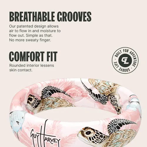Miniatura 3 de Groove Life Guy Harvey Silicone Ring - Breathable Rubber Wedding Rings for Women, Lifetime Coverage, Unique Design, Comfort Fit Ring