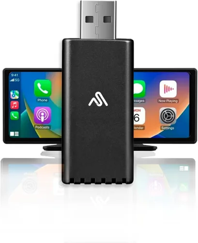 Miniatura 9 de Adaptador inalámbrico CarPlay - 5Ghz más rápido - AutoSky - Plug and Play - Cables USB-C y USB-A - Requiere CarPlay con cable
