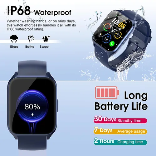 Miniatura 7 de Reloj inteligente (respuesta/hacer llamada), reloj inteligente de 1.85 pulgadas para hombres y mujeres, reloj de fitness 2025, más de 110 modos