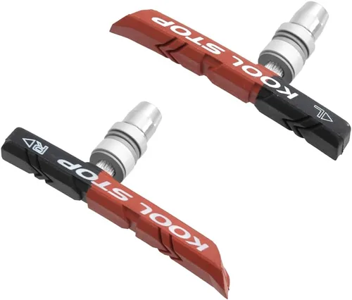 Miniatura 2 de Kool Stop - Pastillas de montaña de doble compuesto para frenos lineales roscados, negro/salmón