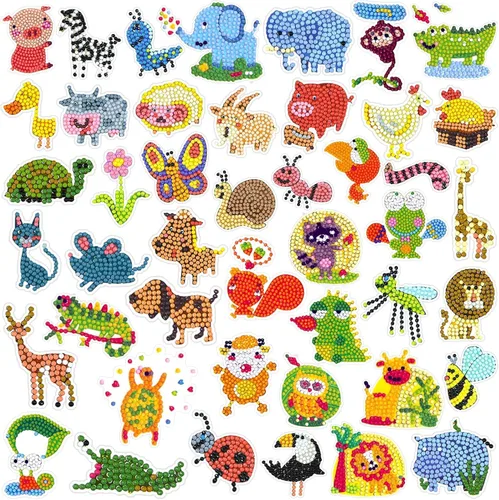 Miniatura 8 de Labeol Kits de arte de diamantes para niños y niñas de 6 a 8 a 10 a 12 años, fáciles de hacer tú mismo, creativas calcomanías de arte de diamantes