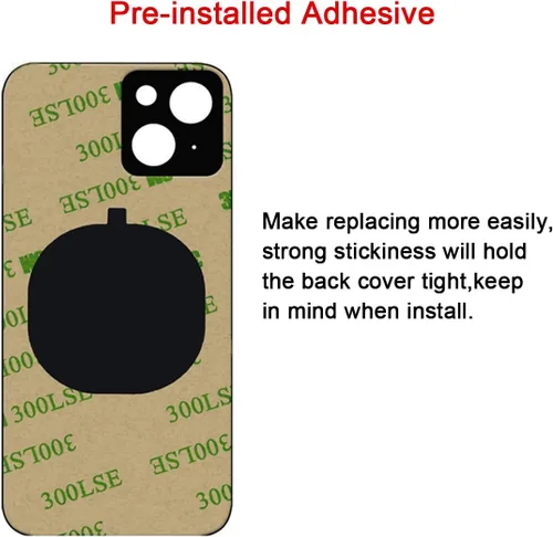 Miniatura 4 de Reemplazo de cristal trasero trasero OEM (negro) compatible con iPhone 13 de 6.1 pulgadas, todos los portadores con adhesivo preinstalado y kits