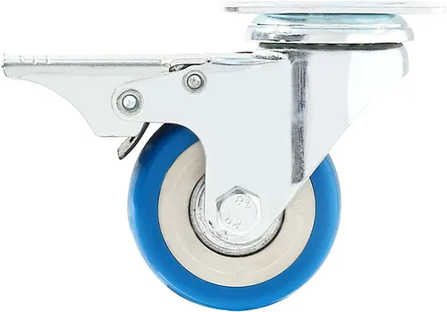 Miniatura 7 de 12 Ruedas de placa giratoria, poliuretano azul, 1,500 libras de capacidad, Azul