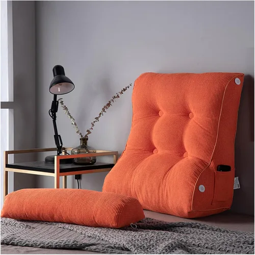 Miniatura 8 de Almohada de lectura para sentarse, respaldo de cuña en la cama/sofá, almohada triangular de lectura, cojín de apoyo lumbar con almohada ajustable