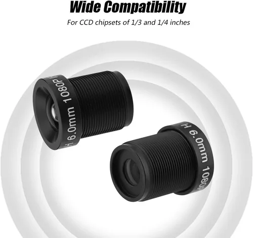 Miniatura 6 de Lente de cámara CCTV de 0.236 in, lente de seguridad IR de 2 MP con gran angular de 58°, lente de cámara IP de visión nocturna de 24 horas para CCD