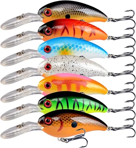 Miniatura 2 de LINGYUE Kit de señuelos de pesca de lubina, cebos duros de agua superior, cebos de pececillos, señuelo VIB, cebo de natación para lucioperca de agua