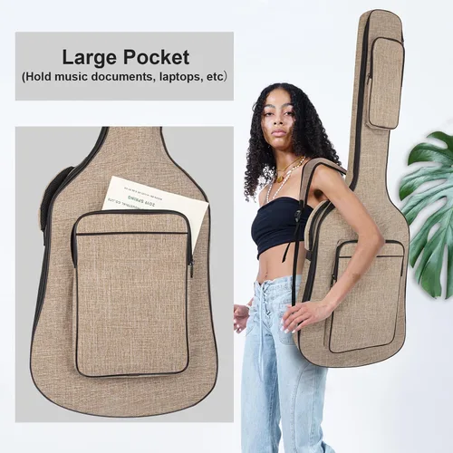 Miniatura 2 de LETSROCK Estuche para Guitarra Bajo, Bolsa de Concierto para Guitarra Bajo Acolchado Grueso Impermeable de 0.38 Pulgadas Mochila Suave Bolsa