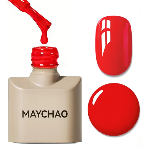 Miniatura 88 de MAYCHAO Esmalte de uñas de gel rosa intenso de 0.5 onzas líquidas, 1 unidad de esmalte de gel rosa brillante, esmalte de uñas que se absorbe con luz