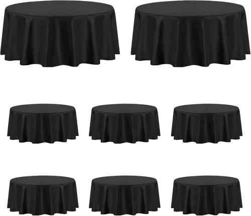 Miniatura 22 de PureFit - Juego de 6 manteles rectangulares negros de 60 x 102 pulgadas para mesas de 6 pies, manteles de lino resistentes a manchas y arrugas