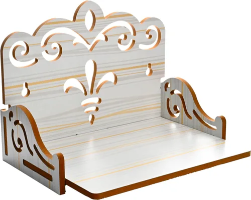 Miniatura 8 de Mesa colgante de madera para colgar en la pared, templo Pooja Mandir, estante para almacenamiento e ídolos decoración para oficina en casa y regalos