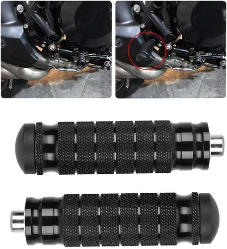 Miniatura 3 de Aramox Reposapiés de la motocicleta, 2pcs CNC de la Motocicleta Reposapiés Trasero Universal M8 Antideslizante Reposapiés Pies Clavijas Pedales