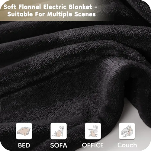 Miniatura 6 de LaffyLo Manta Eléctrica con Calefacción Tamaño Twin 62×84, Franela Transpirable y Lujosa, Regalo Suave y Cálido con Protección contra