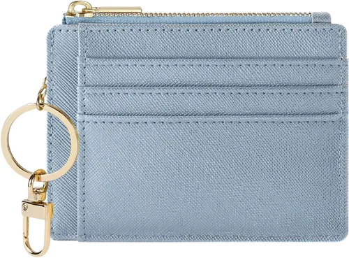 Miniatura 14 de Sodsay Estuche para tarjetas, cartera delgada con bolsillo frontal, para mujer, sujetatarjetas con llavero Slim, Front Pocket, Credit Card Holder