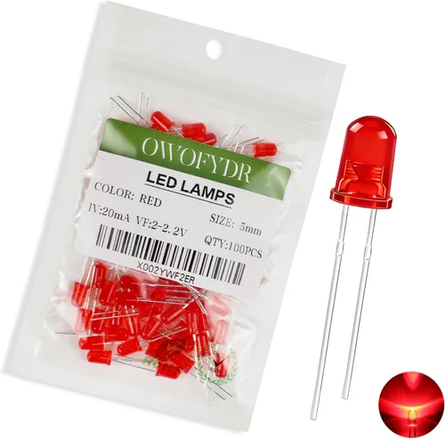 Miniatura 23 de 100 lámpara LED de diodo de luz blanca cálida de 5mm (Lente Transparente Redonda DC 3V 20mA) Bombilla de iluminación, componente electrónico, luz