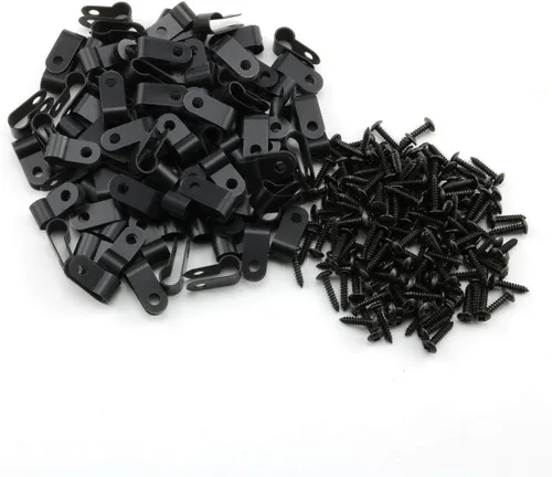 Miniatura 8 de heyous Abrazadera de cable tipo R de 1/2 pulgada (0.520 in) de 1/2 pulgada (0.520 in) de sujeción de tubo de manguera de alambre de nailon fijo