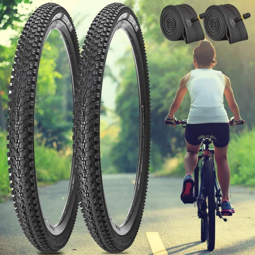 Miniatura 6 de Paquete de 1 o 2 neumáticos de bicicleta de 24"/26"/27.5"x1.95" con capa antipinchazos de 0.118 in para neumáticos de bicicleta de montaña con o sin