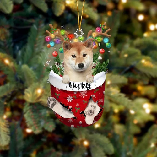 Miniatura 7 de Adorno de Navidad personalizado para perro Airedale Terrier en bolsillo de nieve, adorno para árbol de Navidad, idea de regalo para amantes