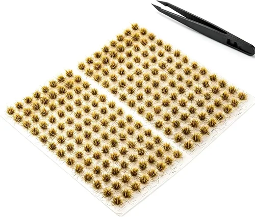 Juego de 208 piezas de césped estático modelo de césped artificial ferroviario, césped artificial en miniatura, kit de terreno para bricolaje,