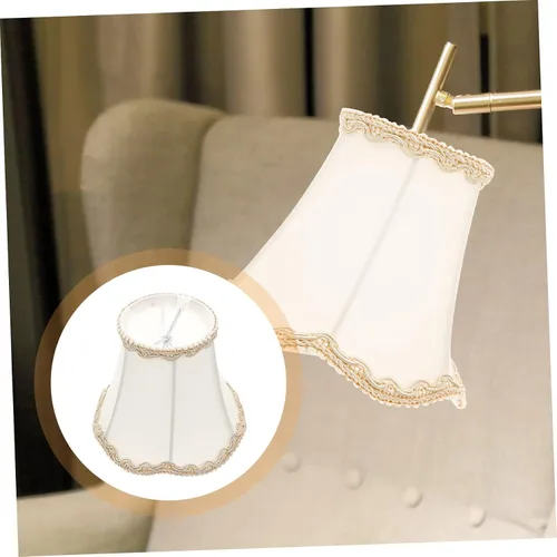 Miniatura 3 de Uonlytech Pantalla de lámpara de tela blanca con clip de arpillera, pantalla de lino para mesa, lámpara de pared, sala de estar, dormitorio