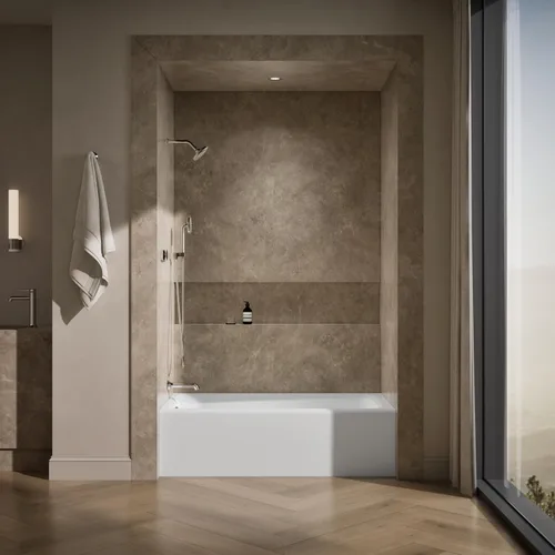 Miniatura 4 de KOHLER 505-0 Mendota - Bañera de hierro fundido de 60 x 32 pulgadas con drenaje izquierdo, bañera con delantal integral y soporte lumbar