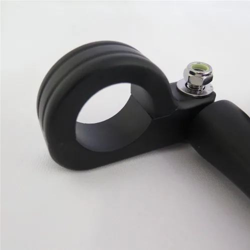 Miniatura 4 de HK MOTO - Reposapiés negro con kit de montaje P-Clamp se adapta a protectores delanteros del motor de 1.5 pulgadas de diámetro para H-D Sportster