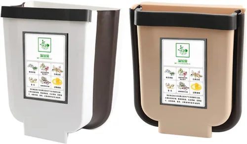 Miniatura 9 de CHICIRIS Basurero plegable para cocina, cubo de basura colgante de cocina, cubo de basura plegable de plástico de 9 litros con soporte de fijación