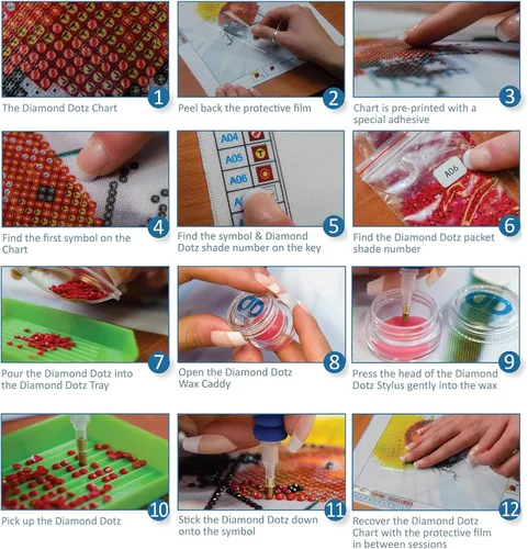 Miniatura 7 de DIAMOND DOTZ Kits de pintura de diamantes de calavera de cristal para adultos, kits de arte de diamantes, un kit de manualidades creativo relajante