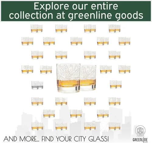 Miniatura 46 de Greenline Goods Vasos de whisky – Juego de vasos de 10 onzas para los amantes de San Luis, grabado con mapa de la ciudad de San Luis Old Fashioned