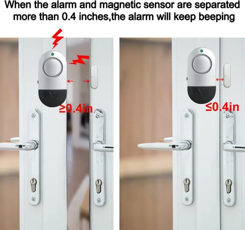 Miniatura 6 de Sensores de alarma de ventana, alarmas de puerta para seguridad del hogar, alarma de puerta de piscina de 120 DB para seguridad de los niños WW8pack